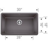 Blanco Precis 30 inch Single Bowl Silgranit Undermount Kitchen Sink - BUILDMYPLACE