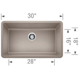 Blanco Precis 30 inch Single Bowl Silgranit Undermount Kitchen Sink - BUILDMYPLACE