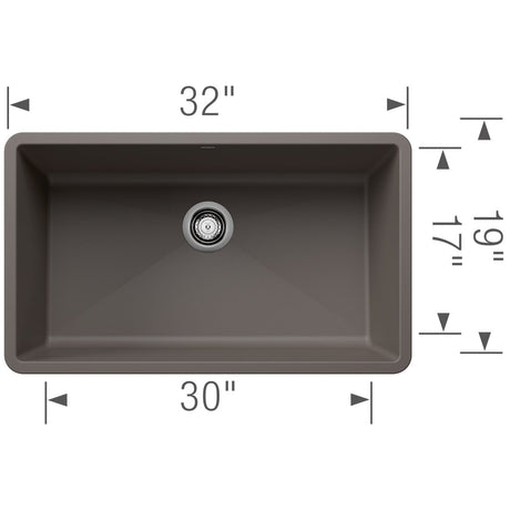 Blanco Precis 32 Inch Super Single Bowl Silgranit Undermount Kitchen Sink - BUILDMYPLACE