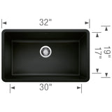 Blanco Precis 32 Inch Super Single Bowl Silgranit Undermount Kitchen Sink - BUILDMYPLACE