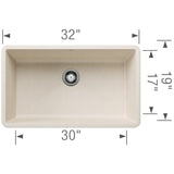 Blanco Precis 32 Inch Super Single Bowl Silgranit Undermount Kitchen Sink - BUILDMYPLACE