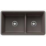 Blanco Precis 33 Inch Reversible Double Bowl Undermount Kitchen Sink with Low Divide - 60/40 - BUILDMYPLACE