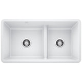 Blanco Precis 33 Inch Reversible Double Bowl Undermount Kitchen Sink with Low Divide - 60/40 - BUILDMYPLACE