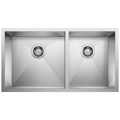 Blanco Precision 16" R0 1 - 3/4 Double Bowl Kitchen Sink - BUILDMYPLACE