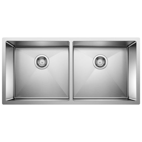 Blanco Precision 16" R10 Equal Double Bowl Kitchen Sink - BUILDMYPLACE