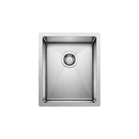 Blanco Precision R10 Small Single Bowl Stainless Steel Kitchen Sink with Stylish Drain Grooves 15" x 18" - BUILDMYPLACE