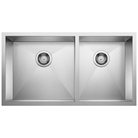 Blanco Quatrus R0 1 - 3/4 Double Bowl Kitchen Sink - BUILDMYPLACE
