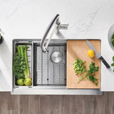 Blanco Quatrus R15 Ergon 33 Inch Apron Super Single Stainless Steel Farmhouse Kitchen Sink - BUILDMYPLACE