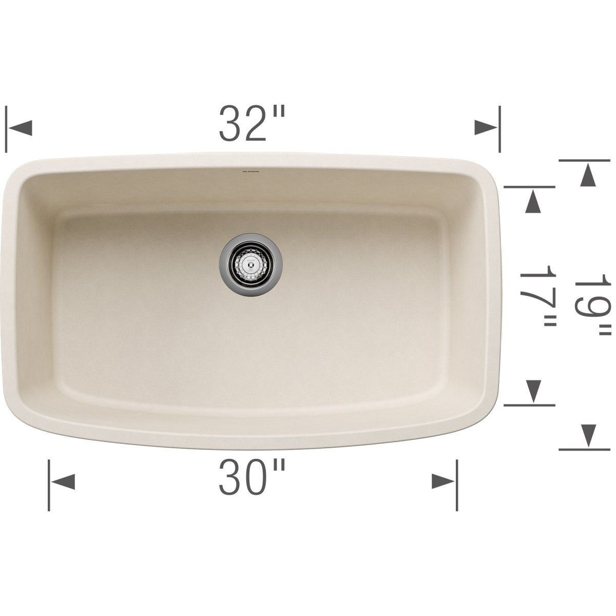 Blanco Valea 32 Inch Silgranit Super Single Bowl Undermount Kitchen Sink - BUILDMYPLACE