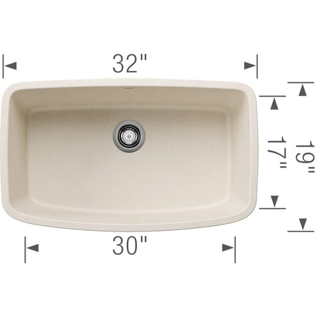Blanco Valea 32 Inch Silgranit Super Single Bowl Undermount Kitchen Sink - BUILDMYPLACE