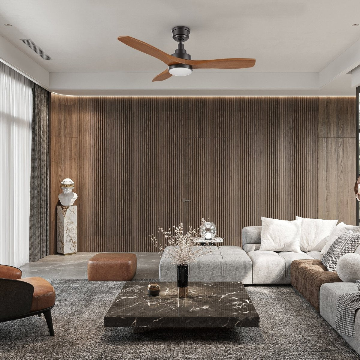 BONELLI 48 inch 3 - Blade Ceiling Fan with LED Light & Remote - LEDMyPlace