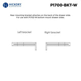 Bracket for Drawer Slide P1700 - W / P1750 - W (1 Pair) in White - Hickory Hardware - BUILDMYPLACE