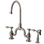 Bridge Kitchen Faucet with Brass Sprayer - BUILDMYPLACE