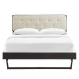 Bridgette Full Wood Platform Bed With Angular Frame - BUILDMYPLACE