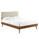 Bridgette Full Wood Platform Bed With Splayed Legs - BUILDMYPLACE
