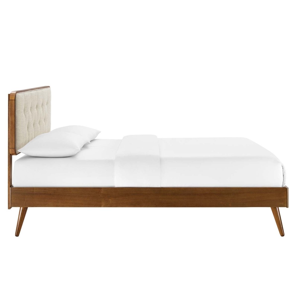 Bridgette Full Wood Platform Bed With Splayed Legs - BUILDMYPLACE