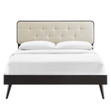 Bridgette Full Wood Platform Bed With Splayed Legs - BUILDMYPLACE