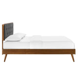 Bridgette Full Wood Platform Bed With Splayed Legs - BUILDMYPLACE