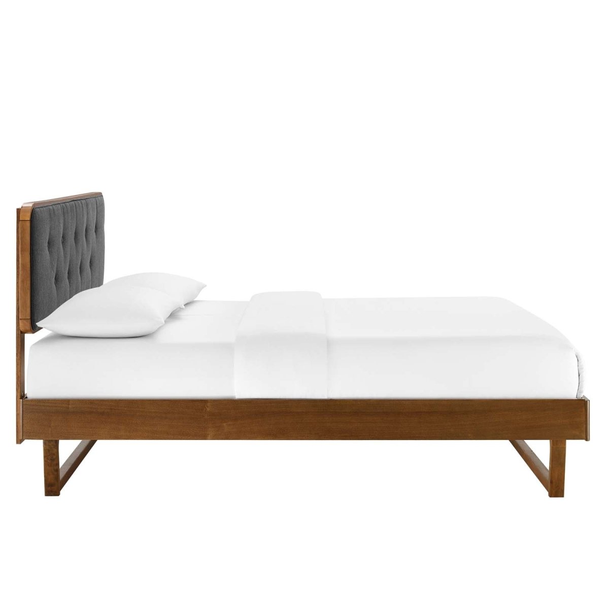 Bridgette Twin Wood Platform Bed With Angular Frame - BUILDMYPLACE