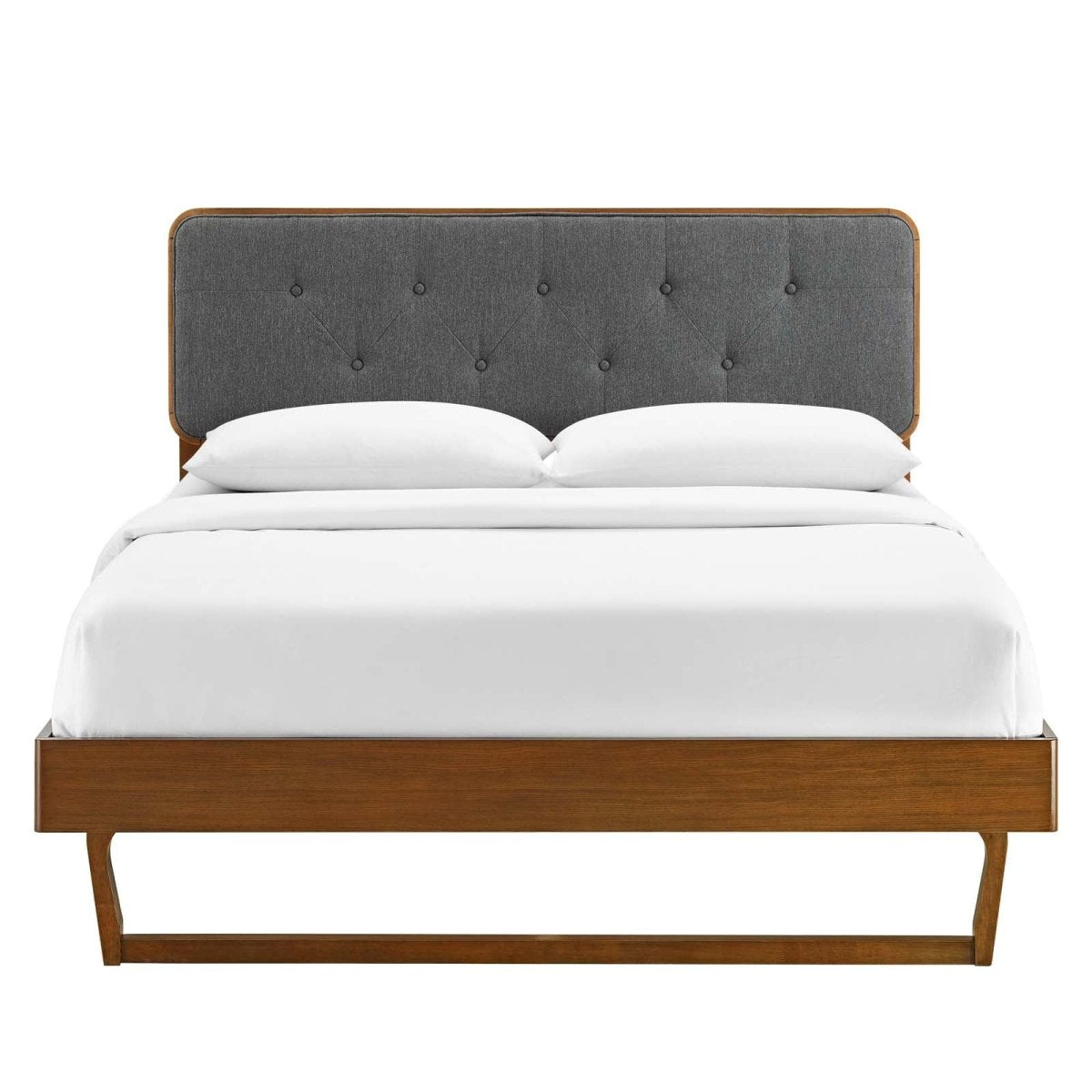 Bridgette Twin Wood Platform Bed With Angular Frame - BUILDMYPLACE