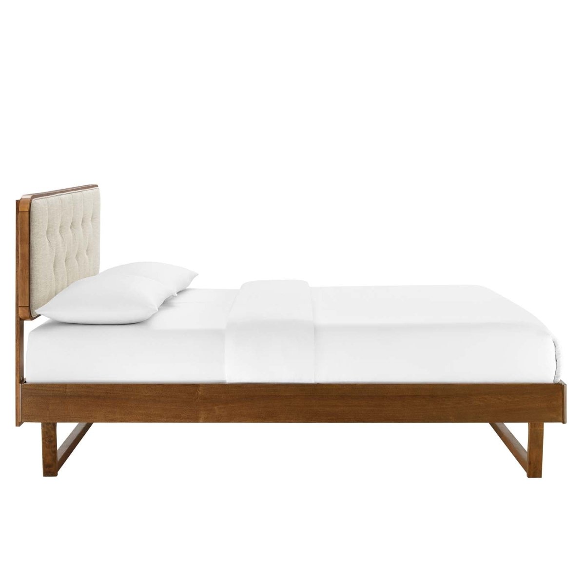 Bridgette Twin Wood Platform Bed With Angular Frame - BUILDMYPLACE