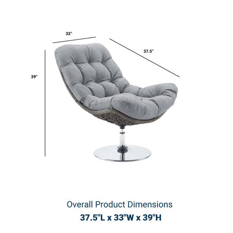 Brighton Wicker Rattan Outdoor Patio Swivel Lounge Chair - BUILDMYPLACE