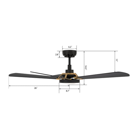 BRISA 52 inch 5 - Blade Smart Ceiling Fan with LED Light & Remote - LEDMyPlace