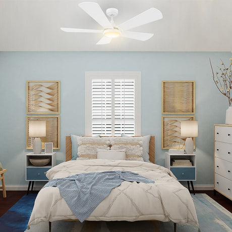 BRISA 52 inch 5 - Blade Smart Ceiling Fan with LED Light & Remote - LEDMyPlace