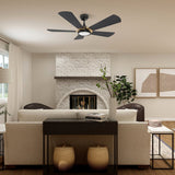 BRISA 52 inch 5 - Blade Smart Ceiling Fan with LED Light & Remote - LEDMyPlace