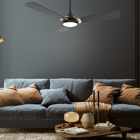 BRISA 56 inch 3 - Blade Smart Ceiling Fan with LED Light & Remote - LEDMyPlace