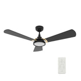 BRISA 56 inch 3 - Blade Smart Ceiling Fan with LED Light & Remote - LEDMyPlace