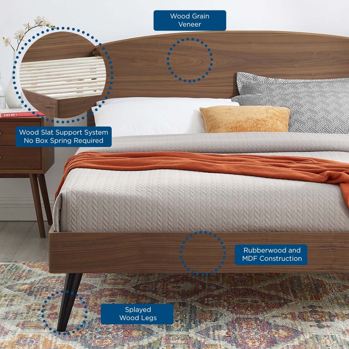 Bronwen Wood Platform Bed - BUILDMYPLACE