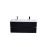 Brooklyn Floating / Wall Mounted Bathroom Vanity - Rich Black With Reinforced Acrylic Sink - BUILDMYPLACE