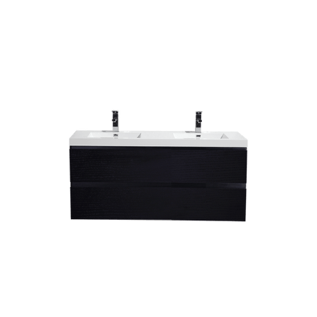 Brooklyn Floating / Wall Mounted Bathroom Vanity - Rich Black With Reinforced Acrylic Sink - BUILDMYPLACE