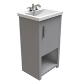 Bruce 18 In. Freestanding Solid Wood Bathroom Vanity with Crushed Marble Sink Top - BUILDMYPLACE