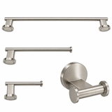 Ivanees 4-Piece Bathroom Accessories Set in Brushed Nickel Finish – Stainless Steel Robe Hook, Towel Ring, Toilet Paper Holder & Towel Bar