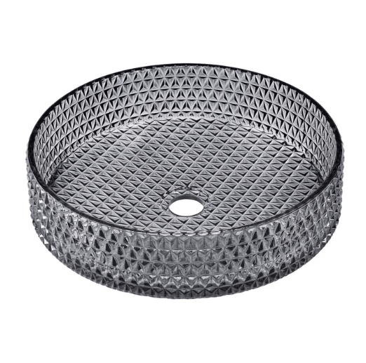 Cache 15.75" Round Glass Vessel Sink in Black - BUILDMYPLACE