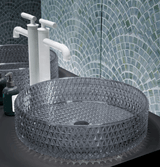 Cache 15.75" Round Glass Vessel Sink in Black - BUILDMYPLACE