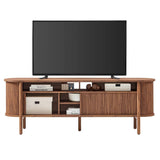 Cadence 71" Curved TV Stand - Walnut - BUILDMYPLACE