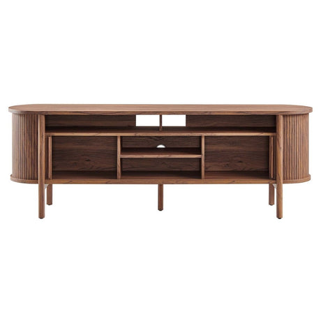 Cadence 71" Curved TV Stand - Walnut - BUILDMYPLACE