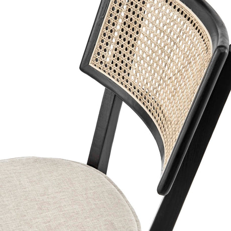 Caledonia Fabric Upholstered Wood Dining Chair Set of 2 - BUILDMYPLACE
