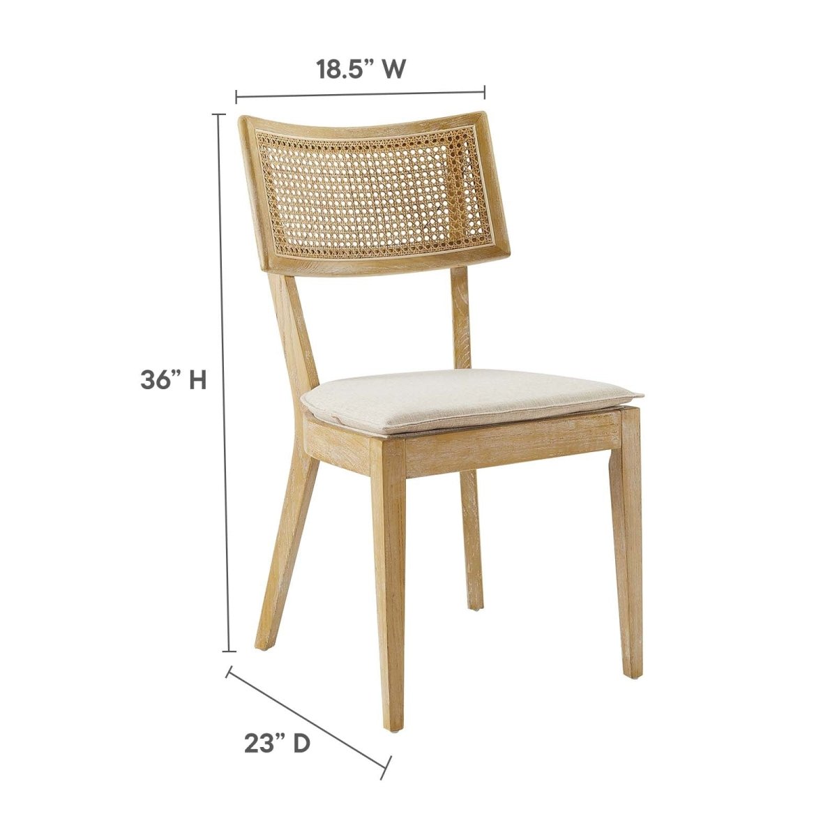 Caledonia Fabric Upholstered Wood Dining Chair Set of 2 - BUILDMYPLACE