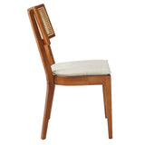 Caledonia Fabric Upholstered Wood Dining Chair Set of 2 - BUILDMYPLACE