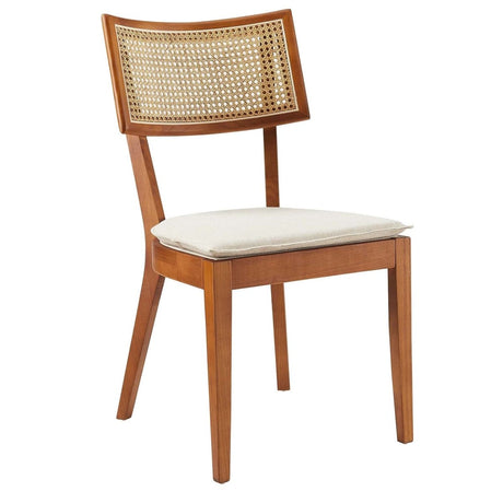 Caledonia Fabric Upholstered Wood Dining Chair Set of 2 - BUILDMYPLACE