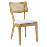 Caledonia Fabric Upholstered Wood Dining Chair Set of 2 - BUILDMYPLACE