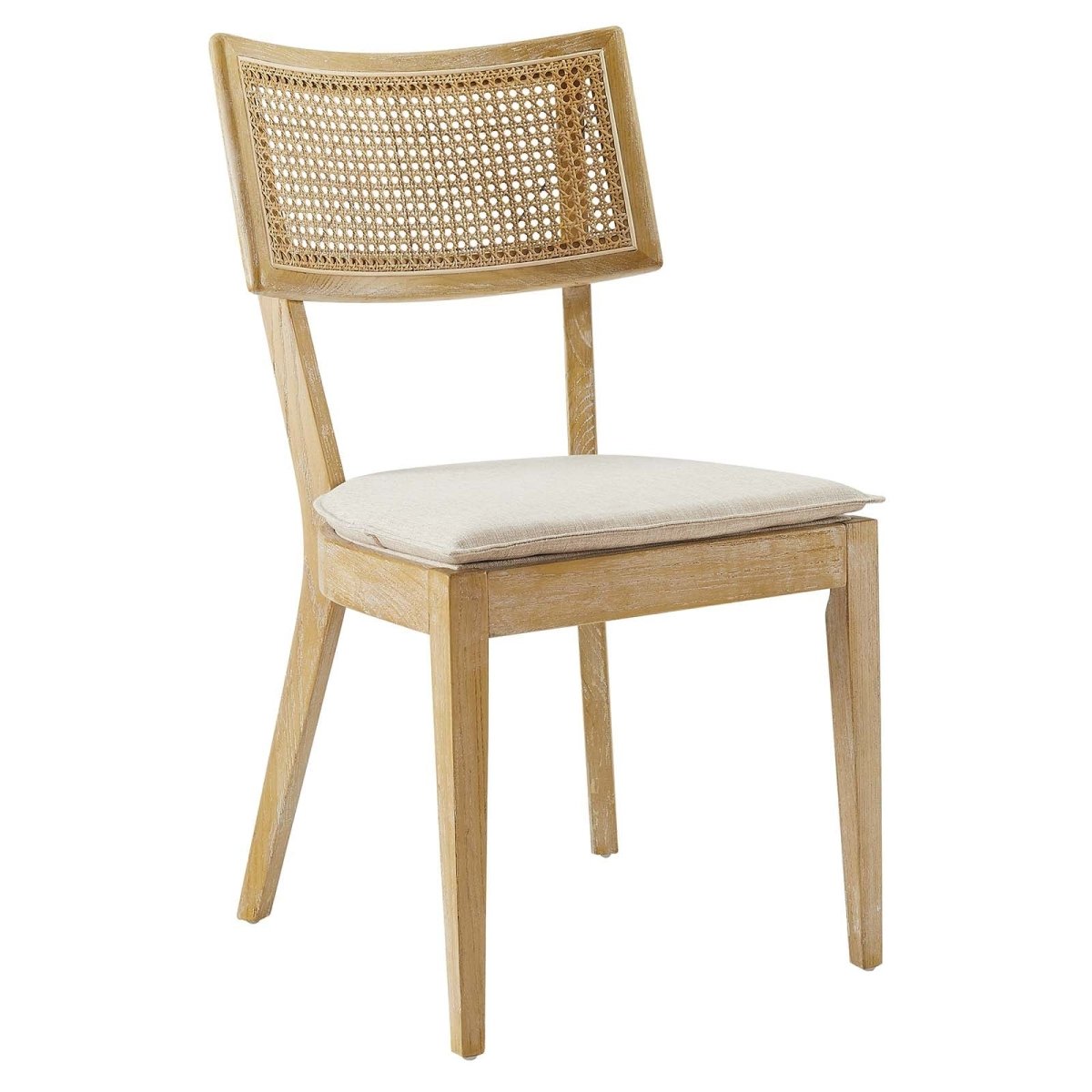Caledonia Fabric Upholstered Wood Dining Chair Set of 2 - BUILDMYPLACE