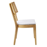 Caledonia Fabric Upholstered Wood Dining Chair Set of 2 - BUILDMYPLACE