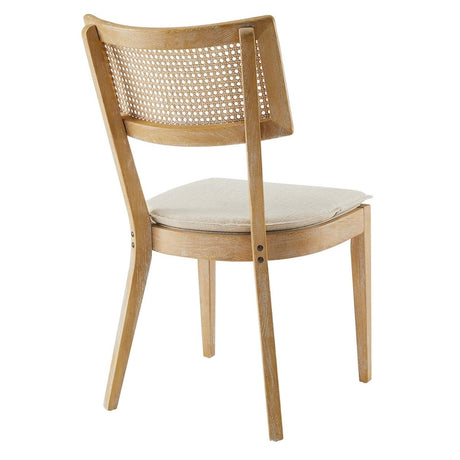 Caledonia Fabric Upholstered Wood Dining Chair Set of 2 - BUILDMYPLACE