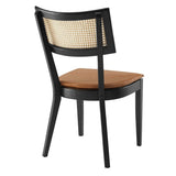 Caledonia Vegan Leather Upholstered Wood Dining Chairs - Set of 2 - BUILDMYPLACE