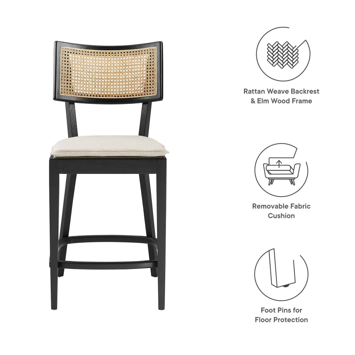 Caledonia Wood Counter Stools - Set of 2 - BUILDMYPLACE